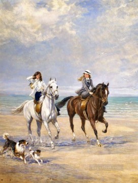 Classical Painting - equestrienne seaside Heywood Hardy hunting